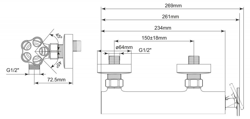 Смеситель для душа ROSO ROS-ESDM-CRM BELBAGNO  - Вид №2