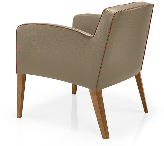 JMS Стеганое кожаное кресло с подлокотниками Tisha M725 - Вид №1