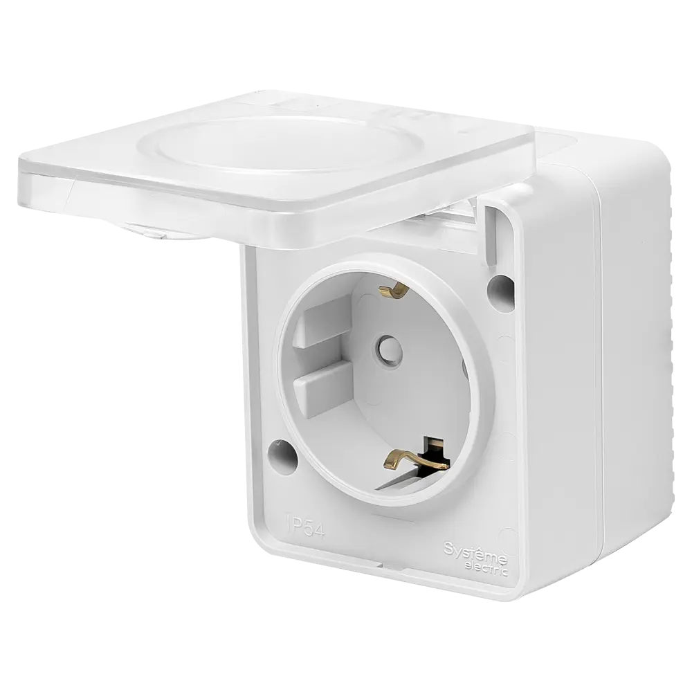 Розетка накладная Systeme Electric AtlasDesign с заземлением со шторками цвет серый 89457217 STLM-2138824 AtlasDesign Profi - Вид №2