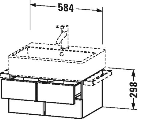 VA628501414 Тумбочка подвесная Vero Air #VA6285 584 x 431 мм Терра, декор Duravit - Вид №1