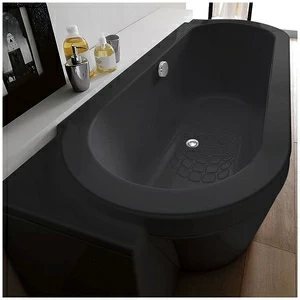 Ванна Gruppo treesse Playa V8181-DX-C чёрная овальная угловая пристенная правая