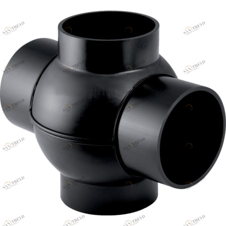 GEBERIT 368.285.16.1 Крестовина шаровая Geberit PE 88,5°, соединения 180° смещенные 