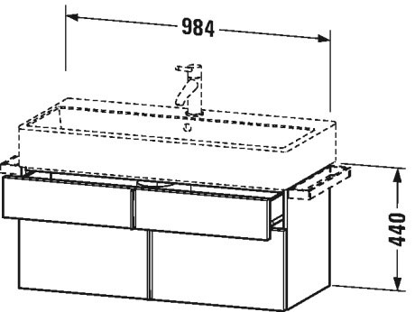 VA650804343 Vero Air Тумбочка подвесная Базальт матовый, декор Duravit - Вид №1