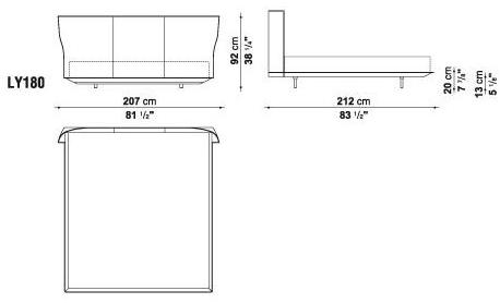 B&B Italia Двуспальная кровать из кожи с мягким изголовьем Alys sun-id-1484912 - Вид №8