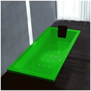 Ванна Gruppo treesse Quadra 170 V072C-DX-ZE зелёная с аэромассажем прямоугольная встроенная правая