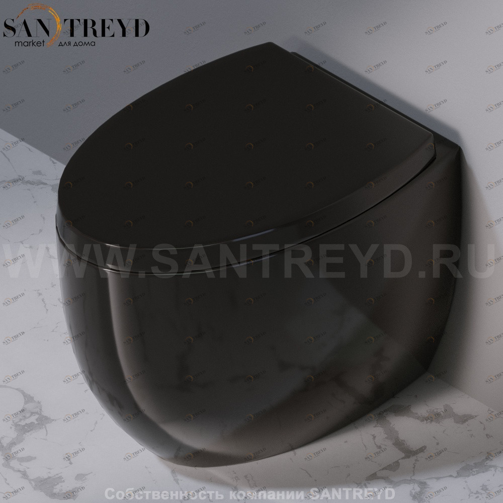 S541T0R0V6.104 Приставной унитаз напольный Черный A. e T. Italia OVAL Италия AeT ITALIA