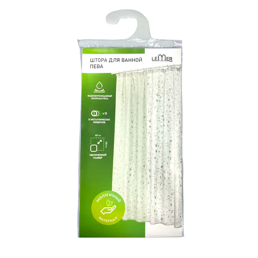 Штора для ванной Lemer Cabras 180x180 см PEVA цвет белый STLM-2050860 - Вид №8