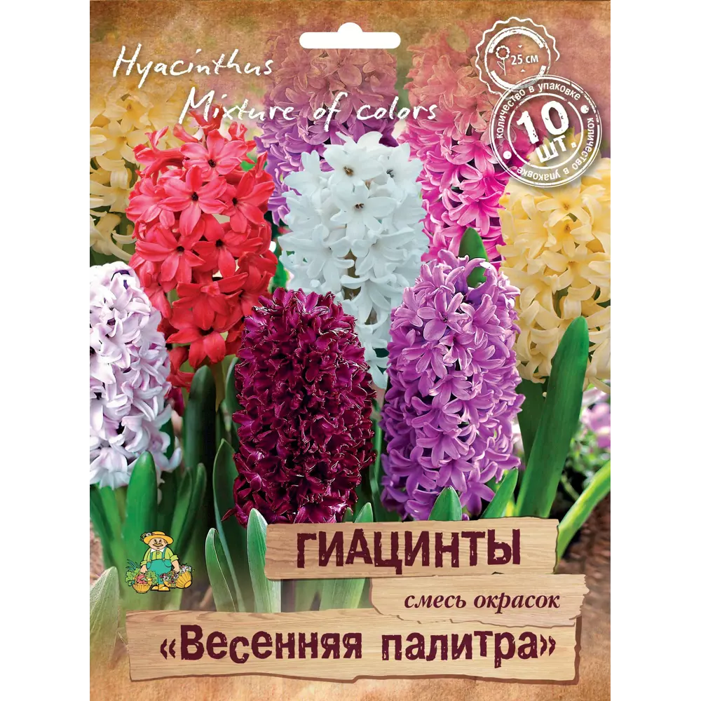 Гиацинты Весенняя палитра микс, 10 шт. 88659089 STLM-2121930 ПОИСК 