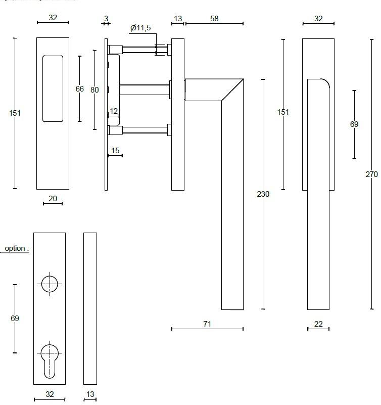 Formani Ручка-ручка из нержавеющей стали для раздвижных дверей Two Pb231/y/pa/pay - Вид №2