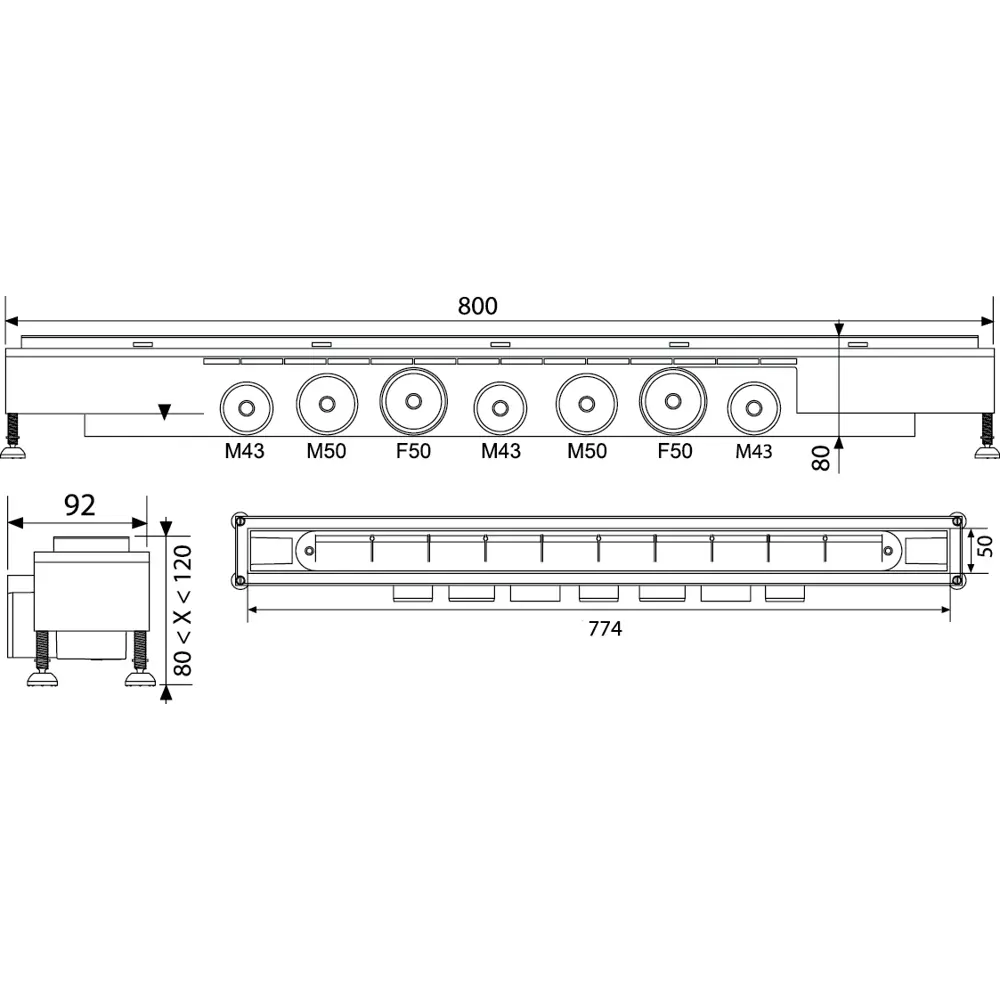 Трап для душа Wirquin «Венеция» 800 мм гидрозатвор STLM-2134192 - Вид №6