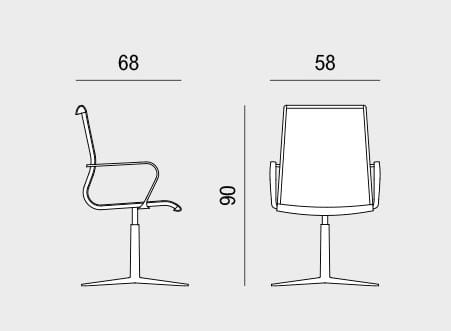 4 спицы подлокотник ткань операционный офис стул Viganò Omega ARCH-00073115 - Вид №4