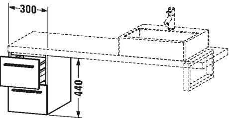 XL542501111 X-Large Шкафчик для компактной консоли Кашемировый дуб Duravit - Вид №1