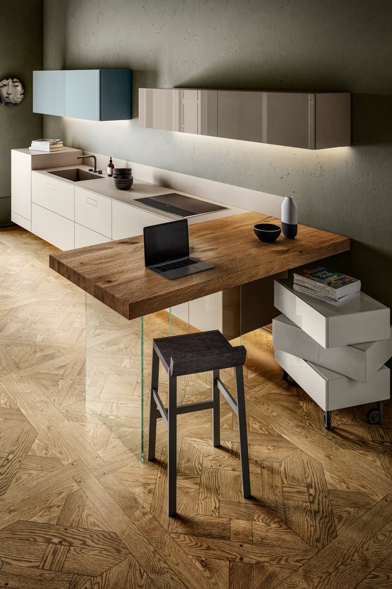 Встроенная кухня с полуостровом Lago домашний офис ARCH-00069672 - Вид №1