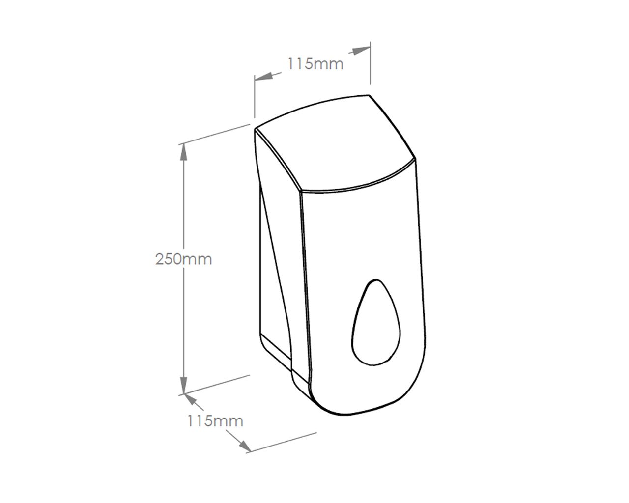 DTN101 Дозатор жидкого мыла TOP MAXI, емкость 800 мл, АБС-пластик, белый, синее окно Merida  - Вид №1