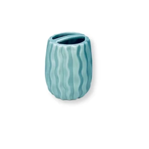 Стакан для зубных щеток Primanova Cake — голубая керамика для ванной 89380964