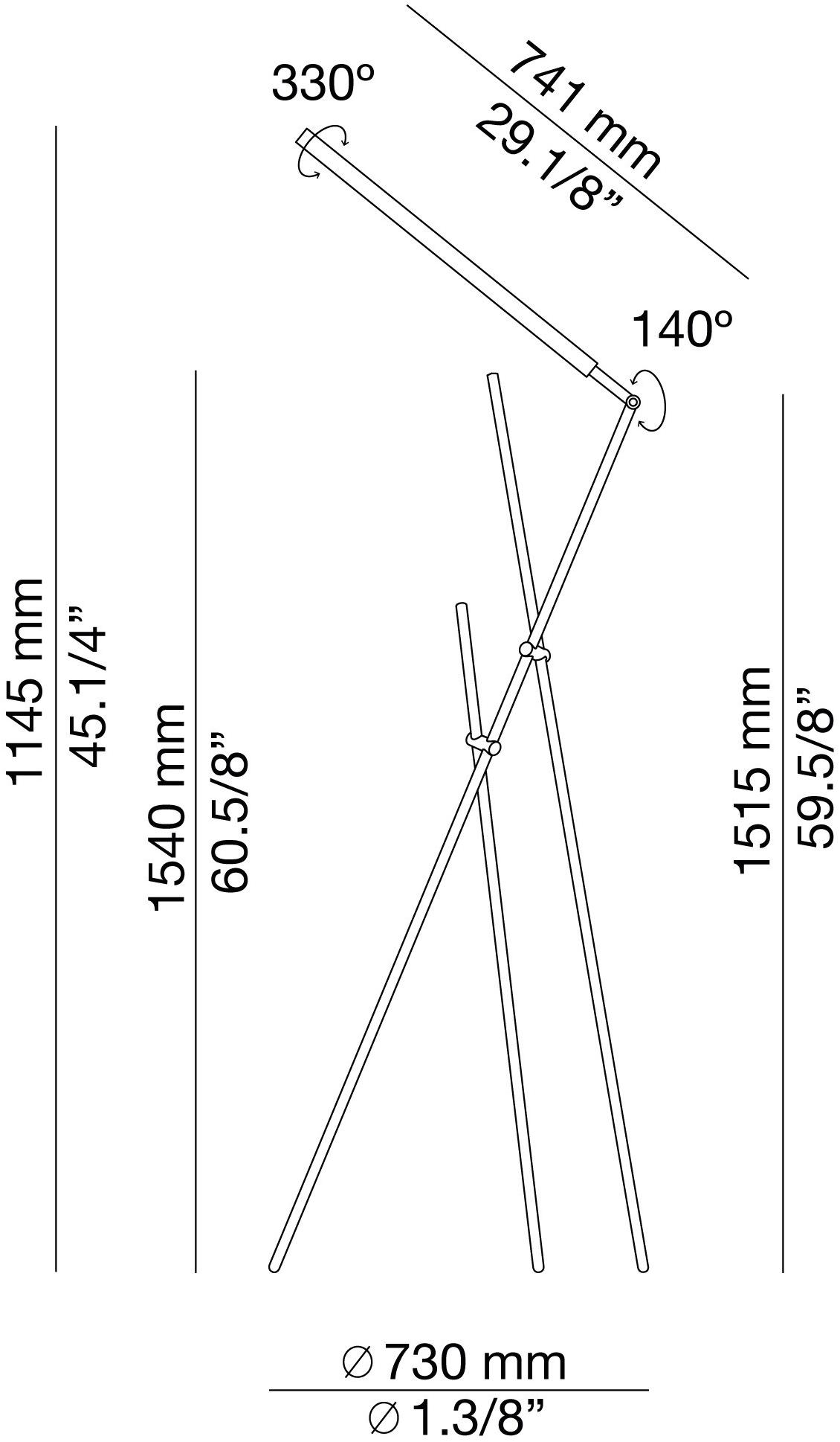 Estiluz Регулируемый светодиодный металлический торшер Asana P-3768 - Вид №11