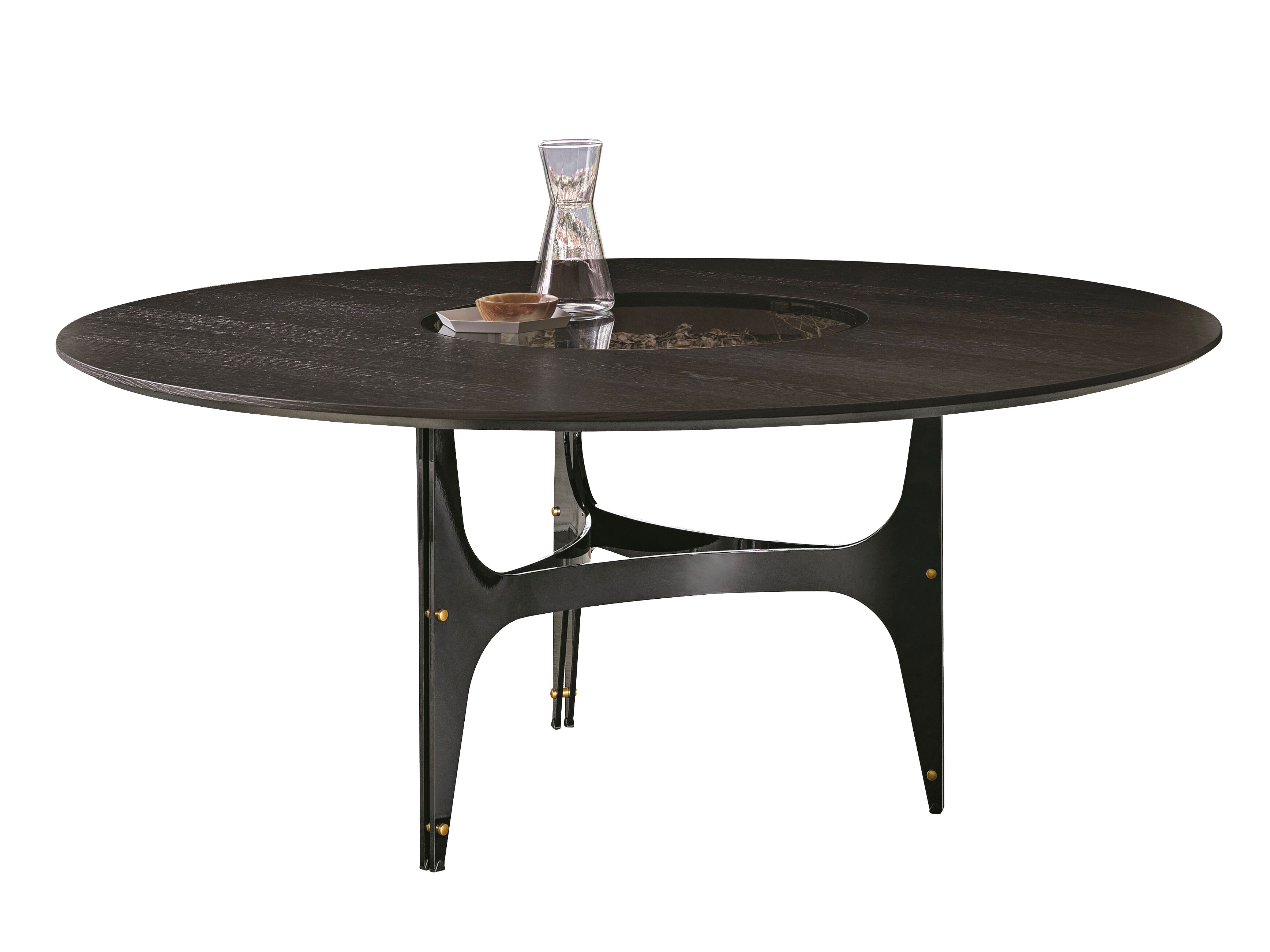 Круглый обеденный стол из стали и дерева Bontempi Casa UNIVERSE ARCH-00023397