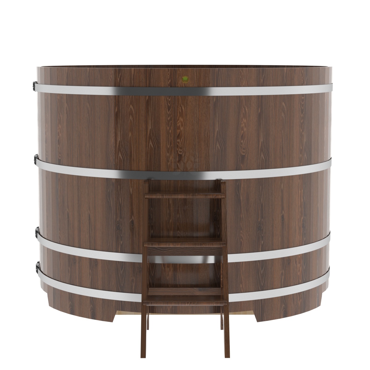 1342 Купель круглая из дуба d=1,80х1,4 морёная Alyarus  - Вид №3