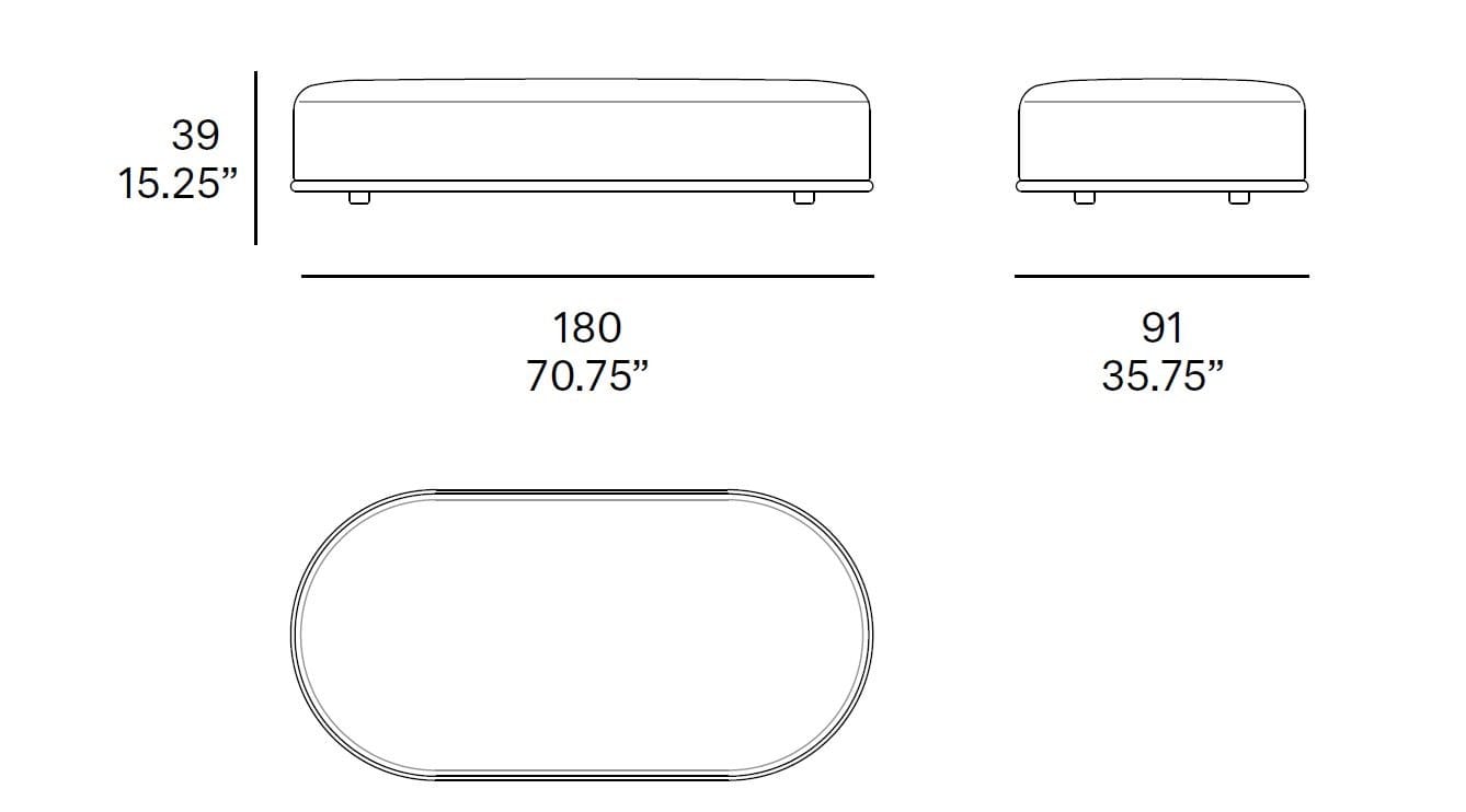 Овальный пуф из ткани EXPORMIM Бочонок ARCH-00133033 - Вид №4