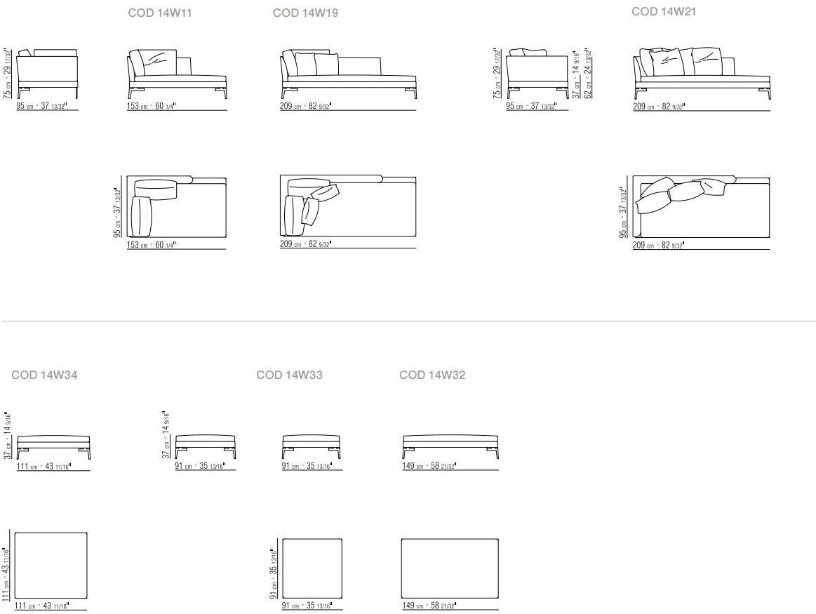 Flexform 3-х местный тканевый диван Feel good sun-id-1431715 - Вид №4