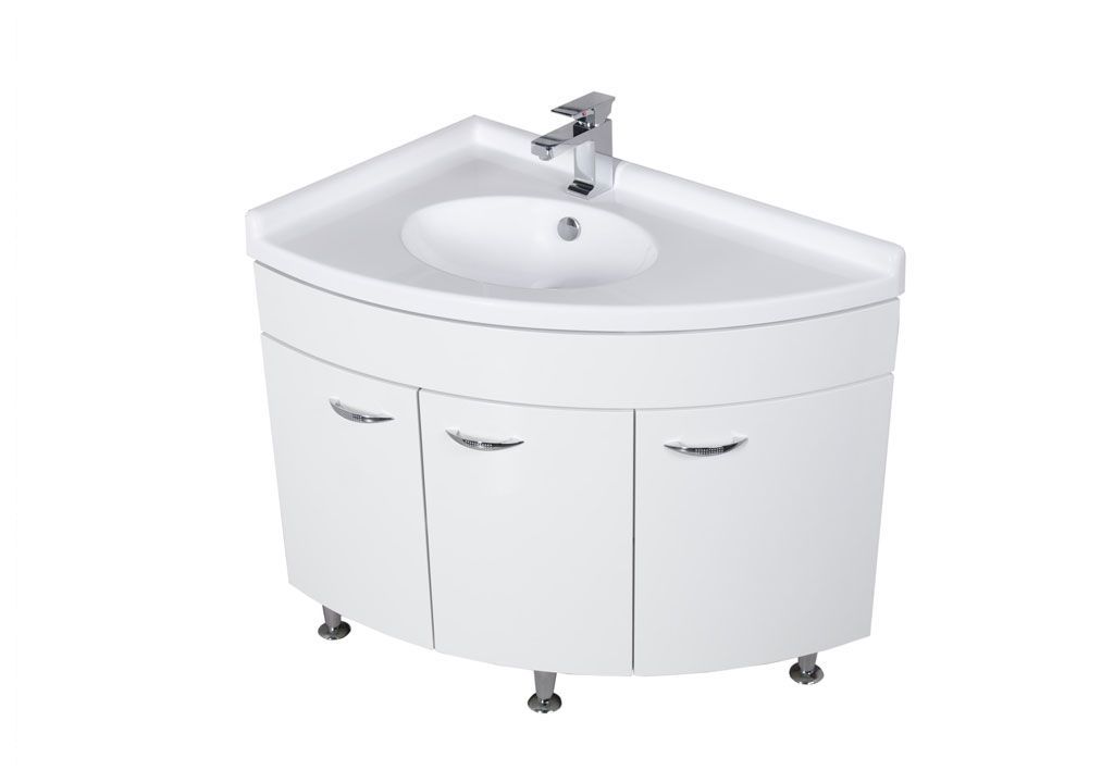 Тумба с раковиной Aquanet Корнер 89 L белый (закрытая) 0015882400158988 - Вид №2