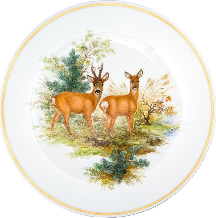 78222 Meissen Тарелка настенная 25см "Дикая природа по эскизам Ридингера" Фарфор 
