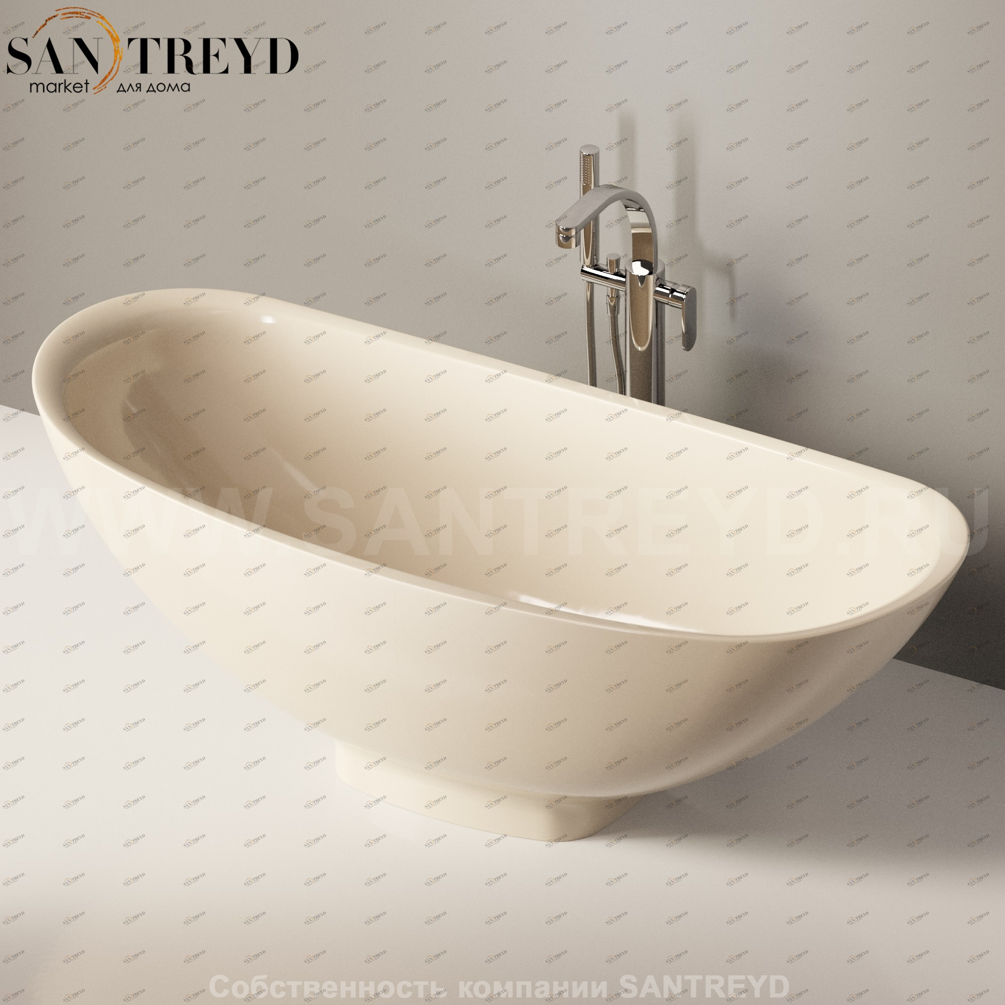 Flaminia IO e SI Ванна свободностоящая 165 см бежевая IOeSI70SM.1015 Ceramica Flaminia