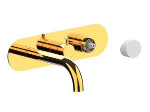 Настенный смеситель для ванны с 3 отверстиями и пластиной