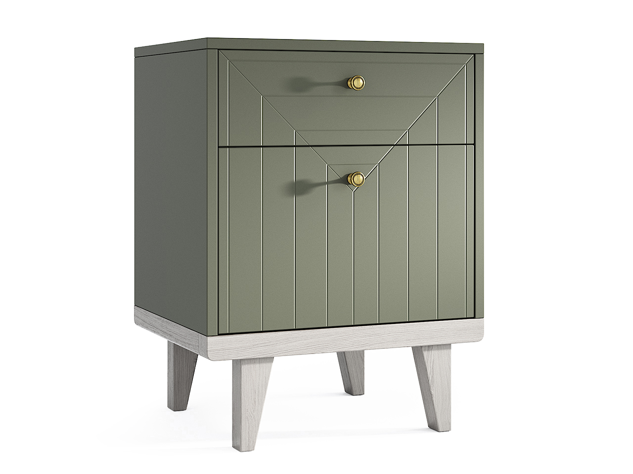 Прикроватная тумбочка дизайнерская оливковая Thimon THE IDEA  210323 Зеленый  - Вид №1