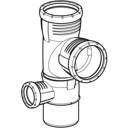 393.561.14.1 Крестовина двухплоскостная комбинированная Geberit Silent-Pro 87,5°, левая Geberit  - Вид №1