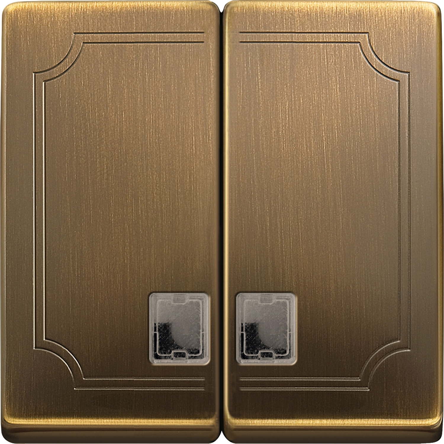 MTN413543 Клавиша двойная с линзами , античная латунь Schneider Electric Merten System Design 