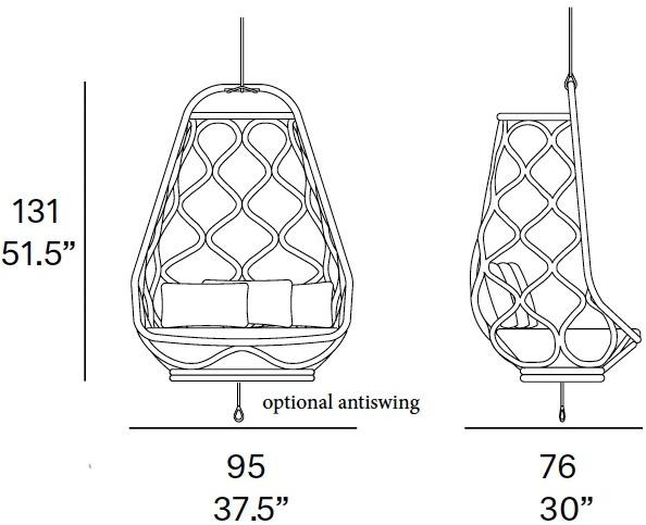 Подвесное сиденье с 1 сиденьем из алюминия Aluminum versions C360 Santreyd - Вид №7