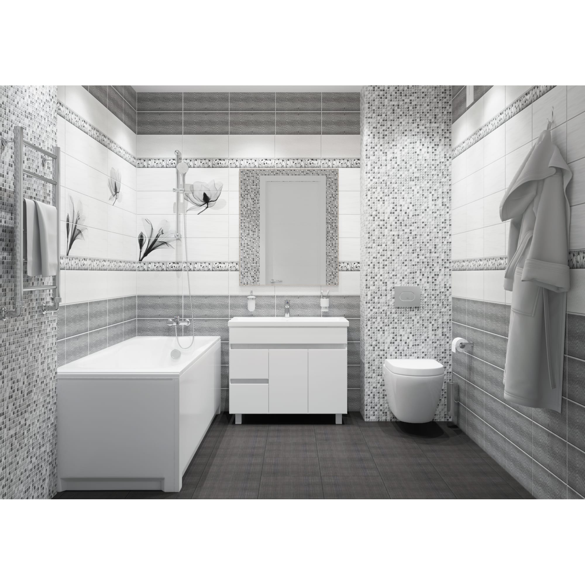 18759496 Панель ПВХ Нимфея мозаика 8 мм 2700х375 мм 1.013 м² Santreyd  - Вид №3