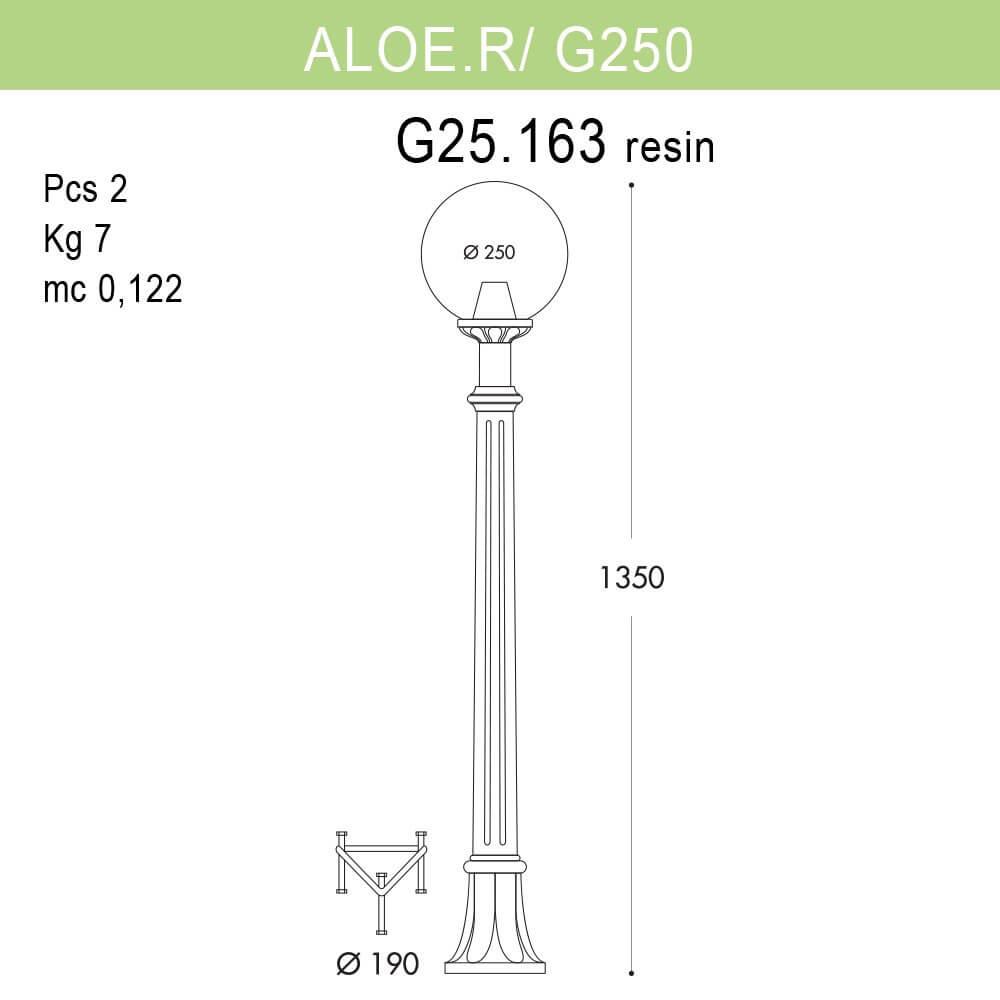 Уличный светильник Fumagalli Aloe R/G250 G25.163.000.AXE27 FUMAGALLI ФОНАРЬ 273139 Черный  - Вид №1