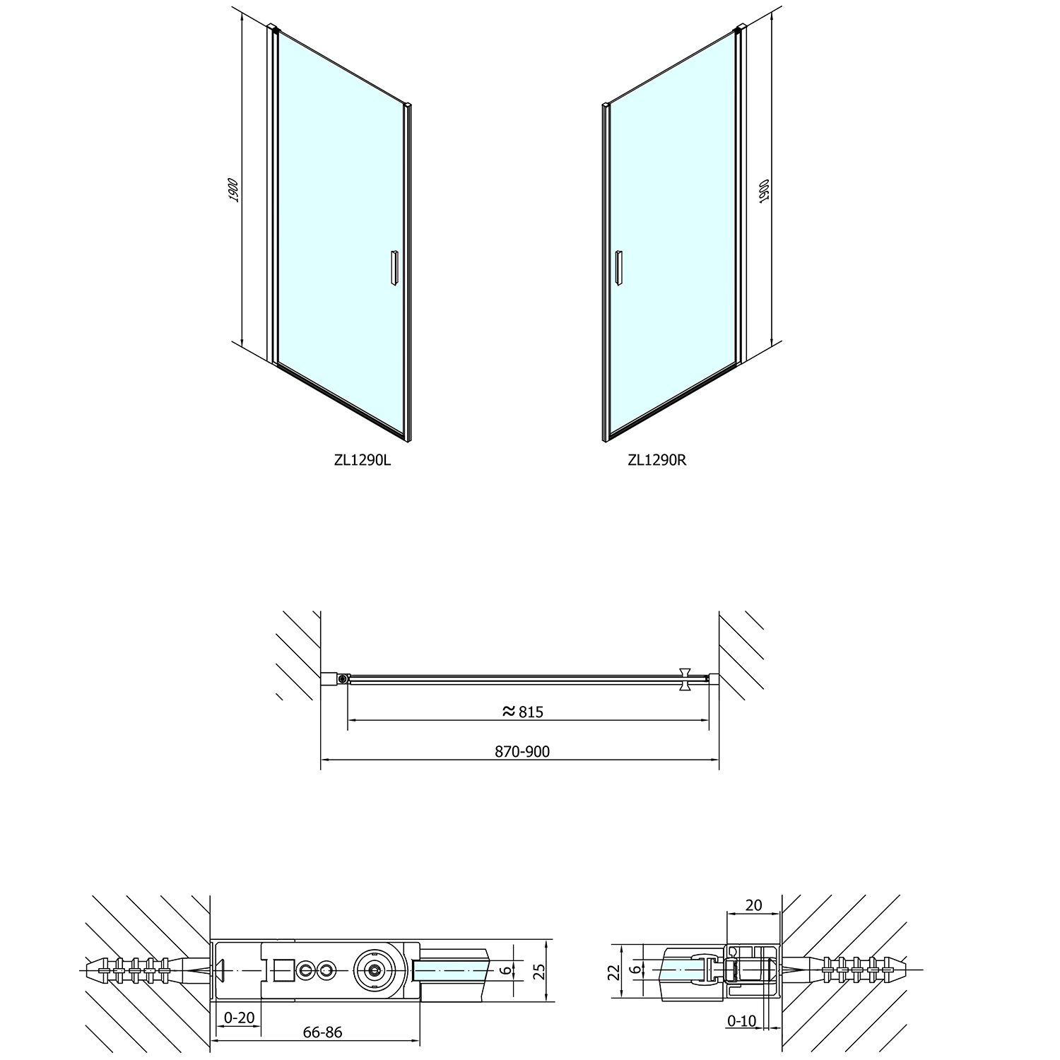 ZL1290 Polysan Ширмы для душа ZOOM LINE  - Вид №2