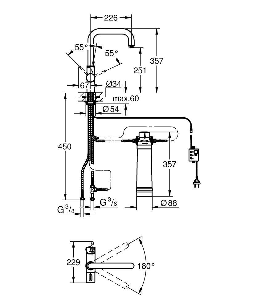 31299DC1 Комплект со смесителем для кухни Grohe GROHE Blue суперсталь - Вид №1