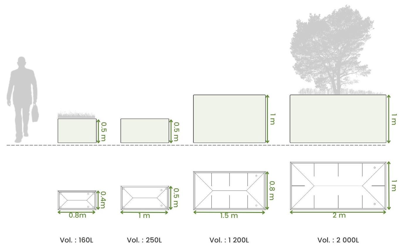 Прямоугольная стальная плантатор Corten™ Urbencéa REKTAN ARCH-00132285 - Вид №2