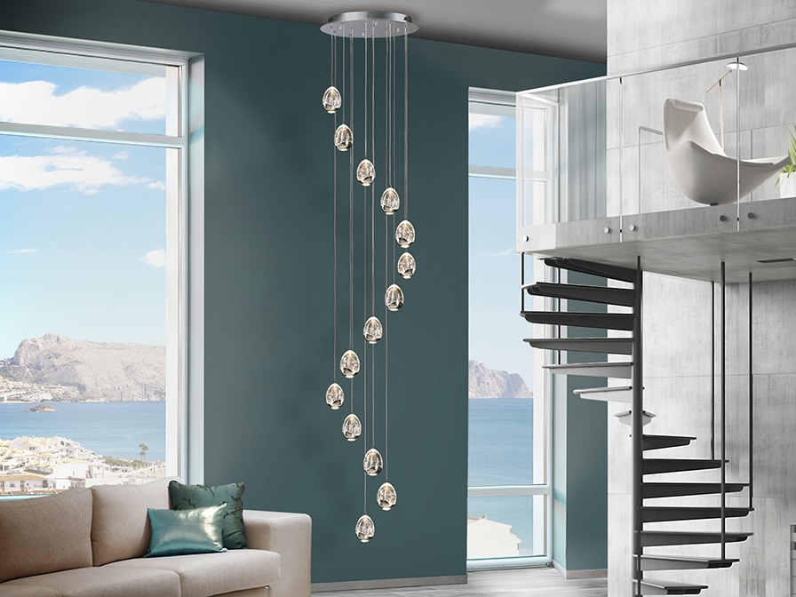 109033 Люстра LED 14L DIM хром BLUETOOTH 500 см Schuller Rocio 