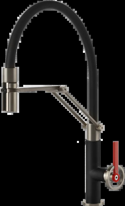 Смеситель для раковины 60205 599 Gessi Officine v МАТОВЫЙ ЧЕРНЫЙ /FINOX