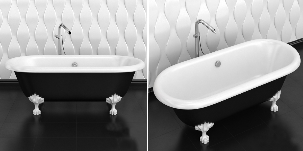 Ванна отдельностоящая Retro Legend New Age Black&White Aquamass NEWAGEBLACKWHITE - Вид №1