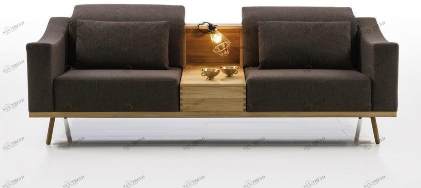 brühl 2-местный тканевый диван с полкой для журналов Deep space sun-id-1427185