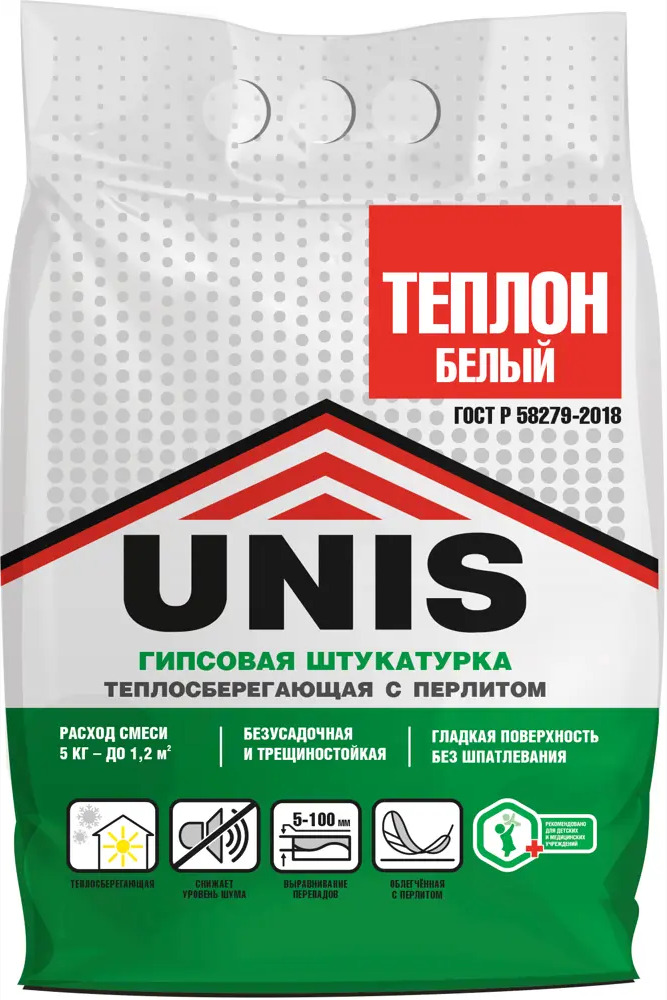 Штукатурка гипсовая Unis Теплон для идеального выравнивания стен 83624148
