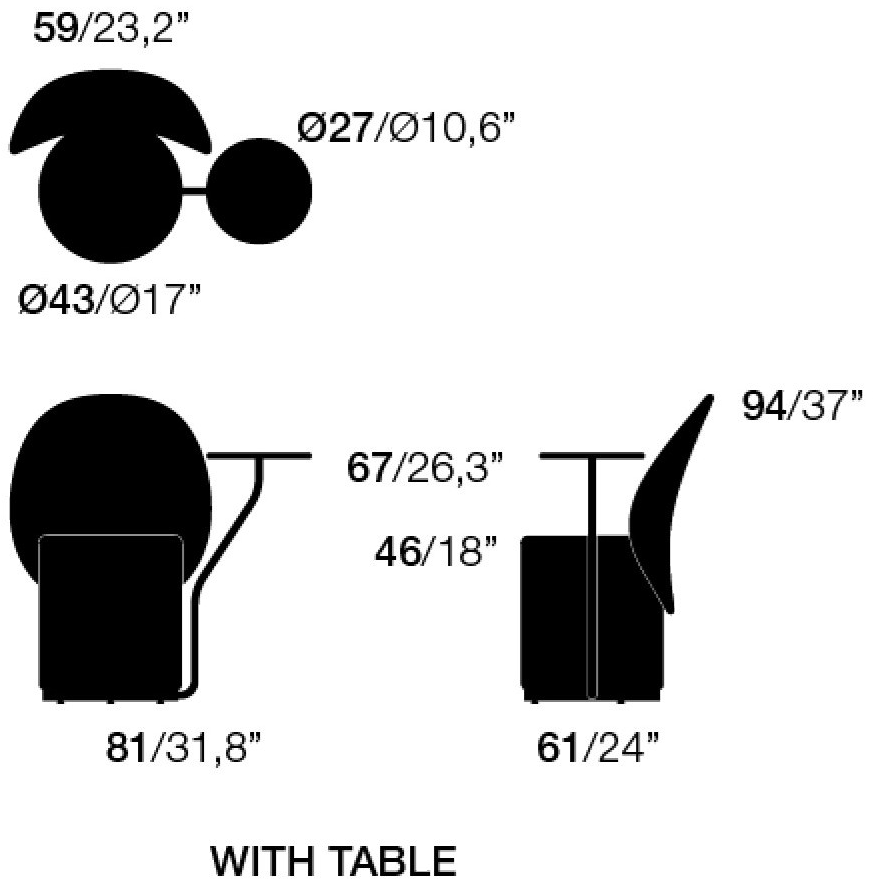 Opinion Ciatti Мягкое кресло с поворотным столиком sun-id-1432677 - Вид №9