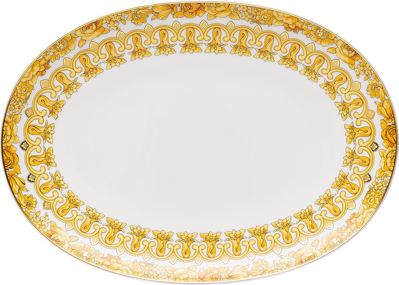 10649011 Rosenthal Versace Блюдо овальное Rosenthal Versace Медуза Рапсодия 33см, фарфор Фарфор 