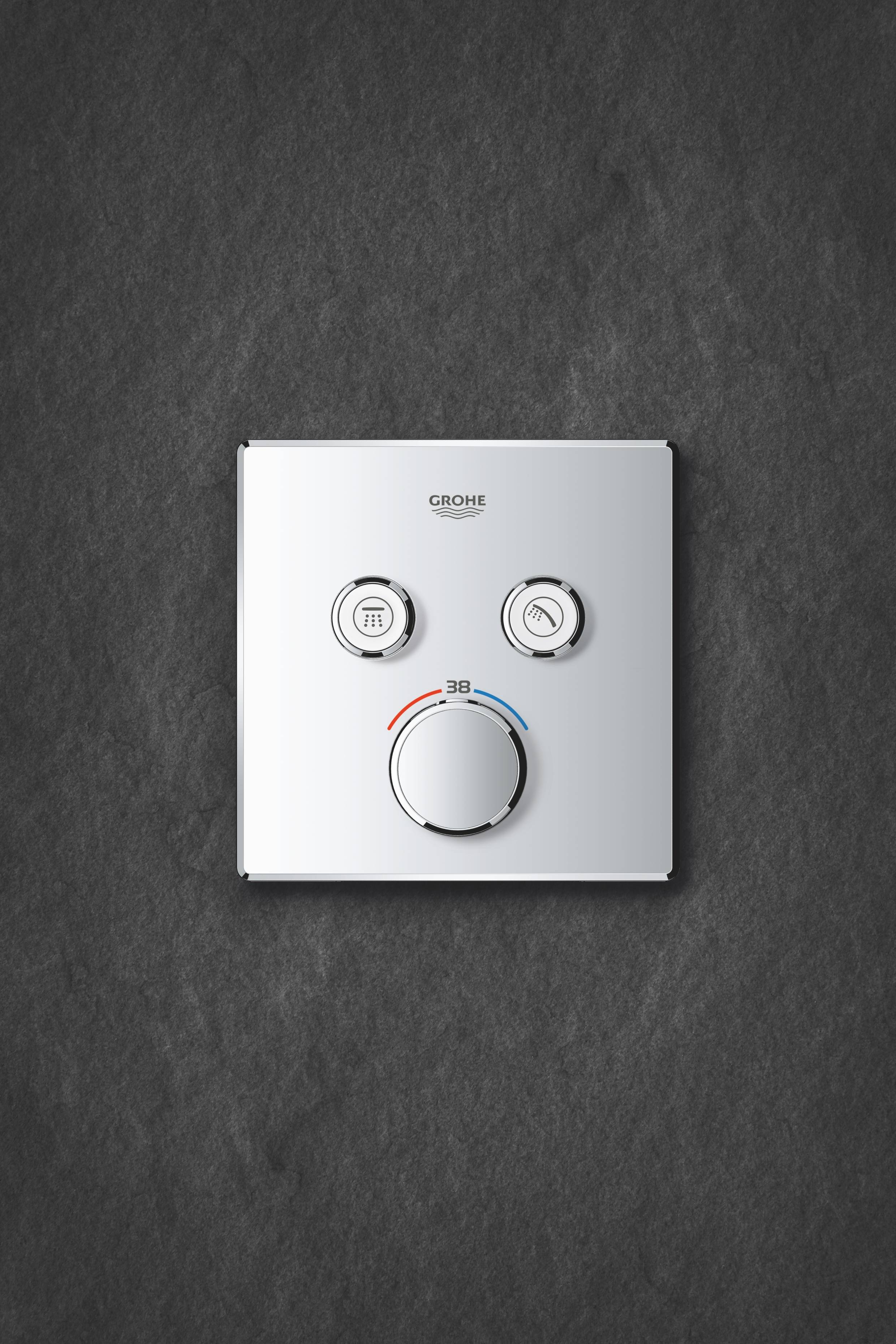 Внешняя часть термостатического смесителя на 2 выхода GROHE Grohtherm SmartControl, хром (29124000) - Вид №1