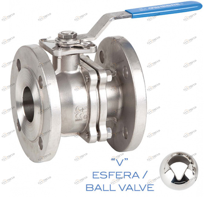 GENEBRE 2528v 90 12 Регулирующий шаровой кран «V», 2 штуки, фланцы, концы DIN PN 40/16 