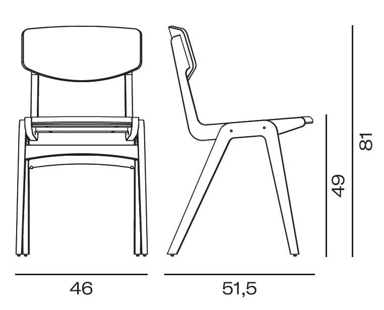 Штабелируемый стул из бука Vergés Glöwr ARCH-00054910 - Вид №2