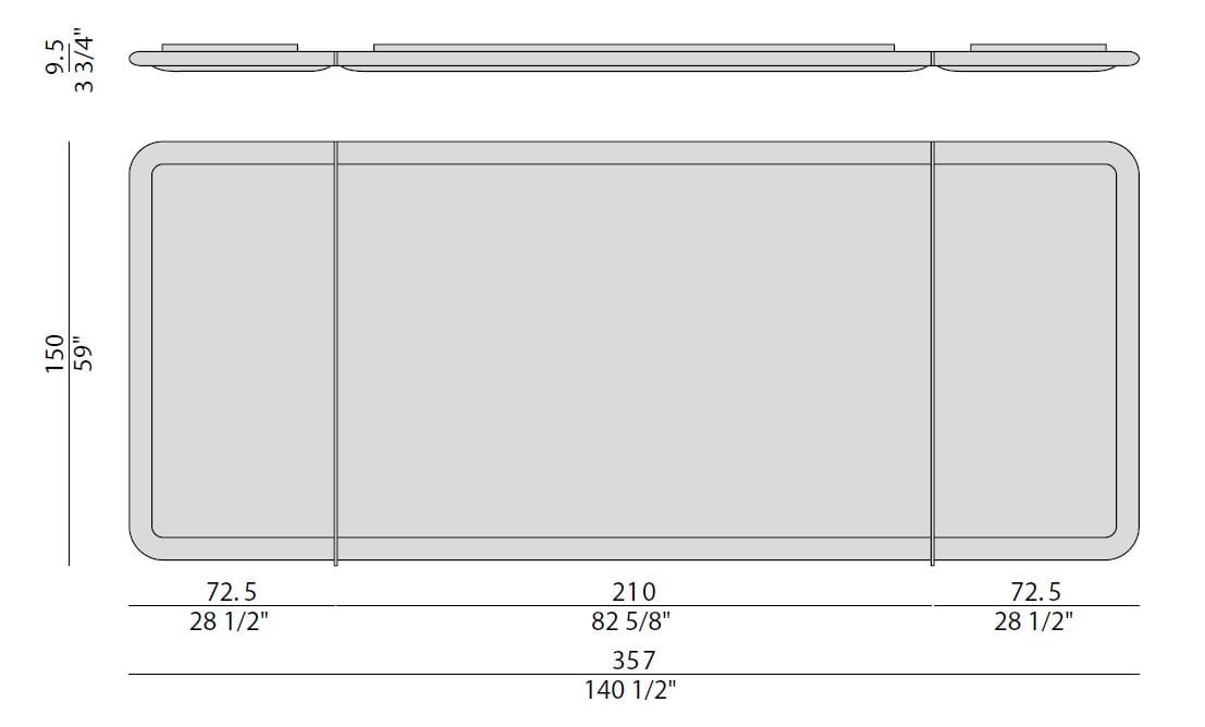 Высокое изголовье из мягкой ткани Porada двадцать четыре ARCH-00106334 - Вид №4