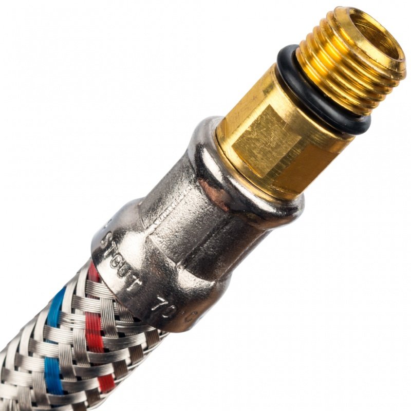 Гибкая подводка для воды M10 (35 мм) х 1/2 BP STOUT - 500 мм SHF0046351015 - Вид №1