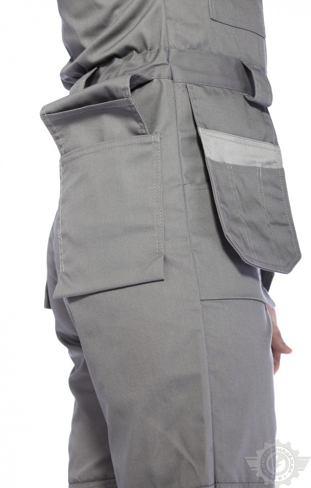 65644 Полукомбинезон "Профессионал" темно-серый  Летняя спецодежда  размер 44-46/170-176  - Вид №7